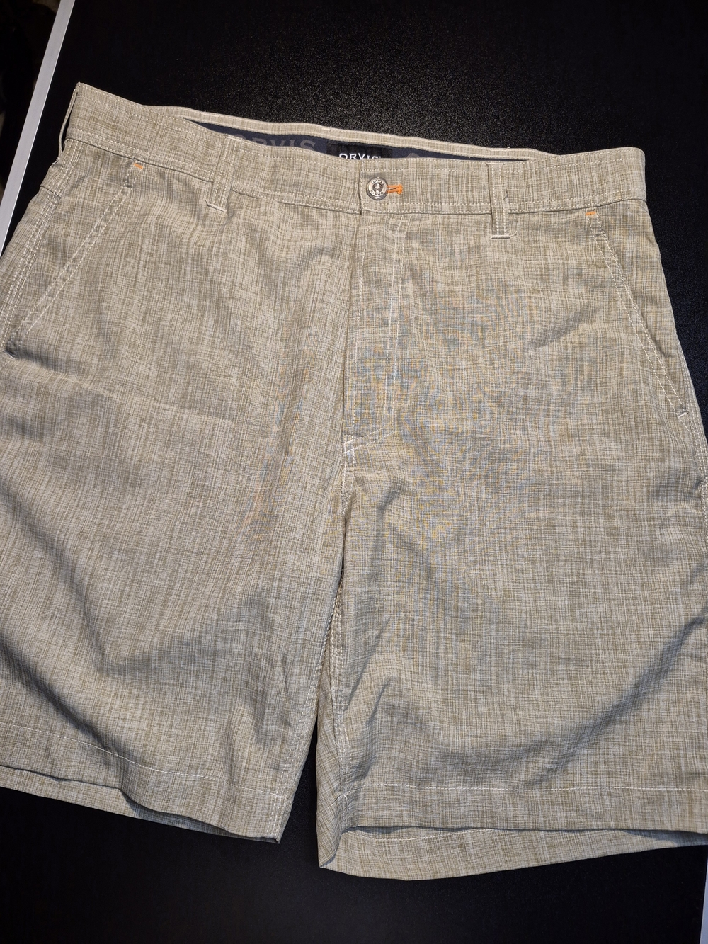 Orvis Light Khaki Textured Flat-Front Men's Shorts